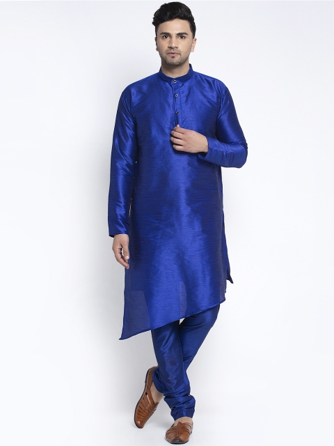 

Benstoke Men Blue Solid Kurta with Churidar