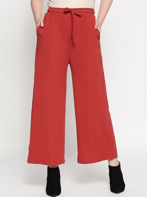 

inocenCia Women Rust Loose Fit Solid Parallel Trousers
