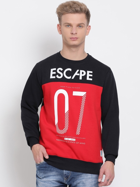 

COBB Men Red & Black Printed Sweatshirt