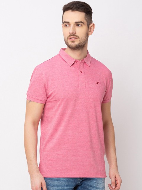 

Globus Men Pink Solid Polo Collar T-shirt