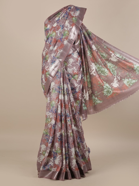 

Pothys Multicoloured Printed Linen Blend Saree, Multi