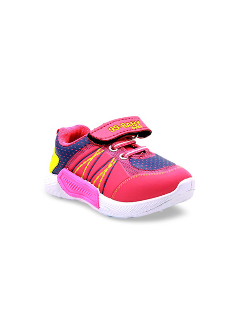 

Jazzy Juniors Girls Pink & Fluorescent Green Colorblocked Sneakers
