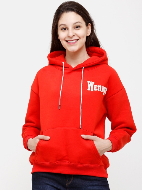 

STROP Women Red Solid Sweatshirt