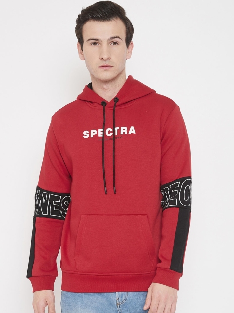 QUBIC Men Red & White Printed Sweatshirt