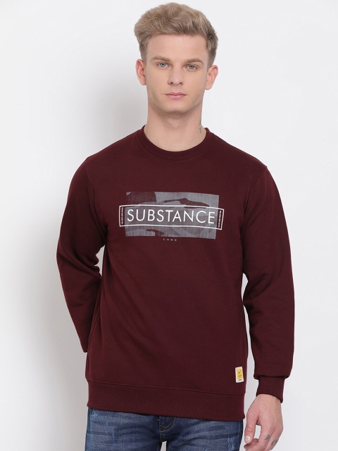 

COBB Men Burgundy Printed Sweatshirt