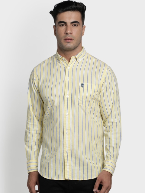 

Red Tape Men Yellow Regular Fit Striped Casual Shirt