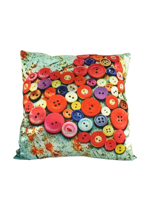 

Ultra Kids Multicoloured Button Heart Printed Cushion, Multi