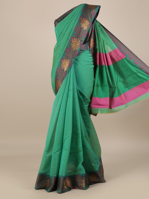 

Pothys Green Solid Silk Cotton Saree