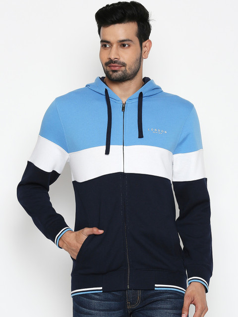 

BYFORD by Pantaloons Men Navy Blue & White Colourblocked Sweatshirt