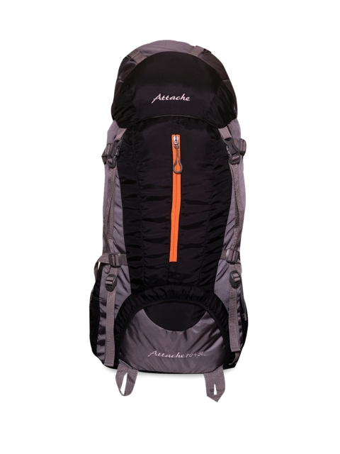 

ATTACHE Unisex Grey & Black Colourblocked Large 75 Litre Rucksack