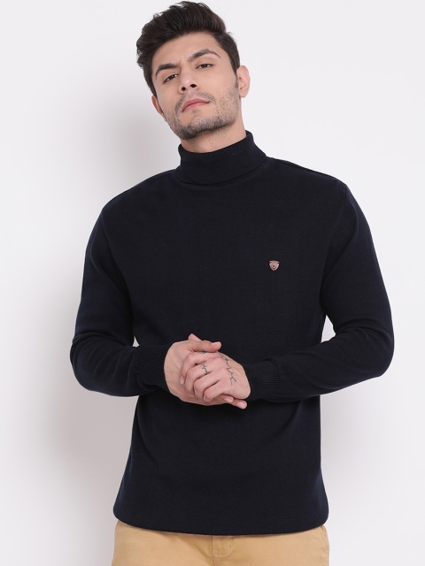 

COBB Men Navy Blue Solid Pullover Sweater