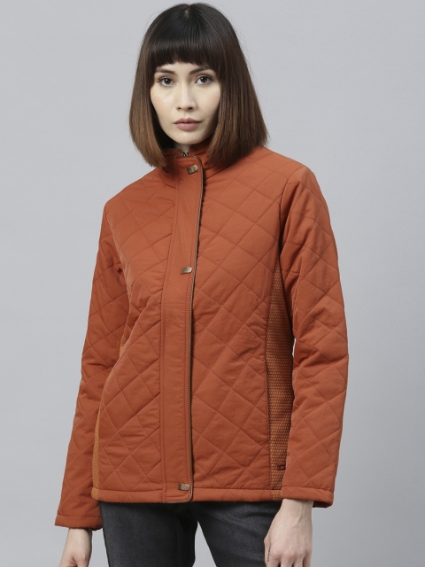

Park Avenue Woman Women Brown Solid Quilted Jacket