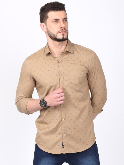 

FOGA Men Brown Printed Casual Shirt