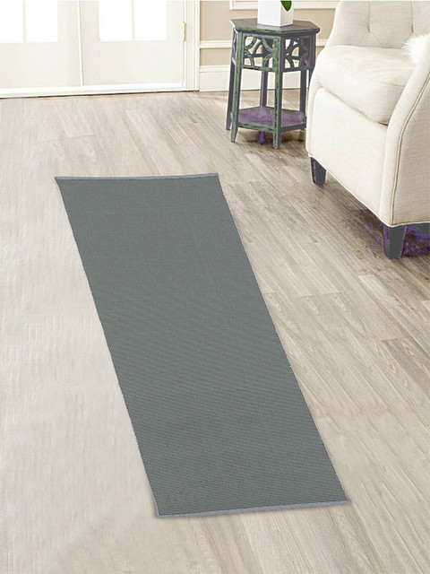 

KLOTTHE Grey Solid Anti-Skid Dhurrie