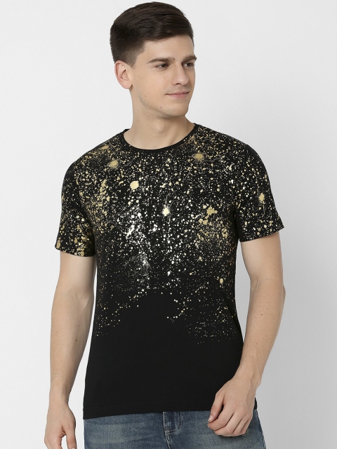 

MARCA Disati Men Black Printed Round Neck T-shirt