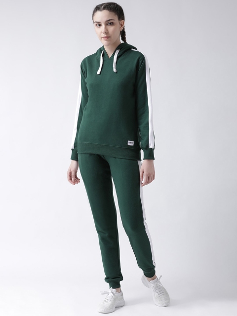 

GRIFFEL Women Green & White Solid Tracksuit