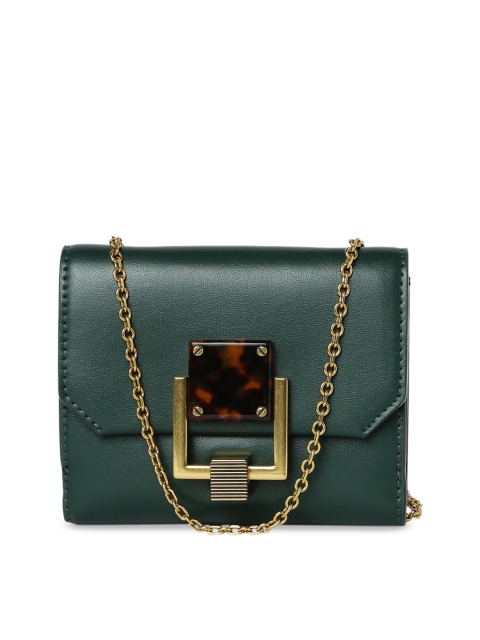 

CHARLES & KEITH Women Green Solid Envelope Wallet