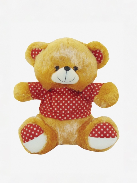 

Miyo Unisex Kids Mustard Yellow & Red Baby Teddy Soft Toy