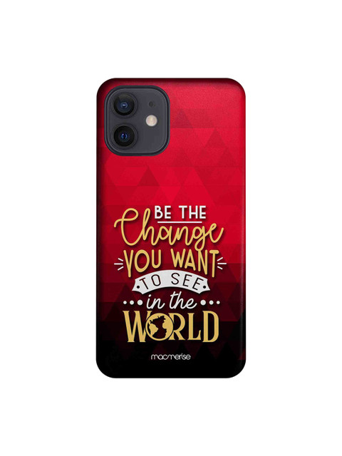

macmerise Red & Black Be The Change iPhone 12 Back Case