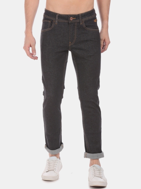 

Flying Machine Men Black Slim Fit Mid-Rise Clean Look Stretchable Jeans
