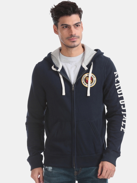 

Aeropostale Men Blue Solid Sweatshirt