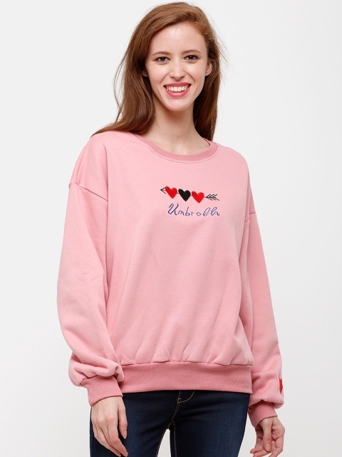 

STROP Women Pink Printed Sweatshirt