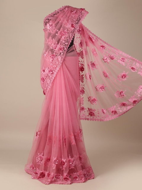 

Pothys Pink Embroidered Net Saree