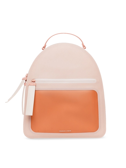 

CHARLES & KEITH Women Pink & Orange Colourblocked Backpack
