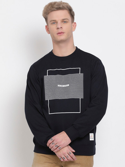 

COBB Men Navy Blue Printed Sweatshirt