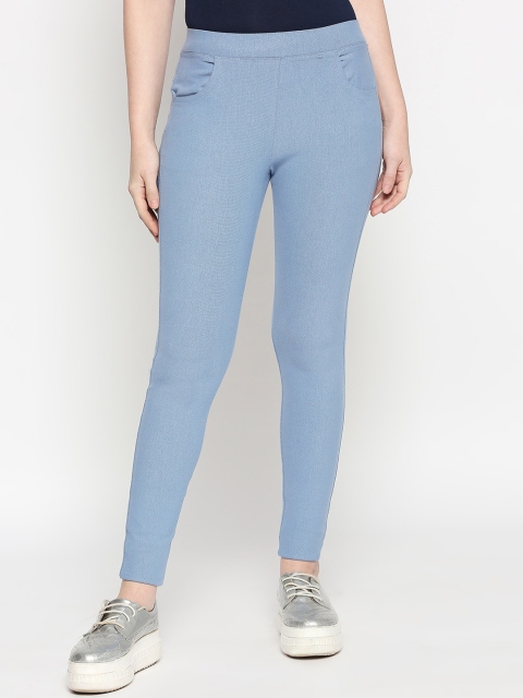 

inocenCia Women Blue Solid Skinny Fit Denim Treggings