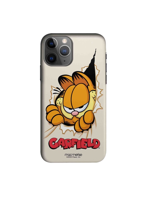 

macmerise Off-White & Orange Heres Garfield Printed iPhone 11 Pro Max Back Cover