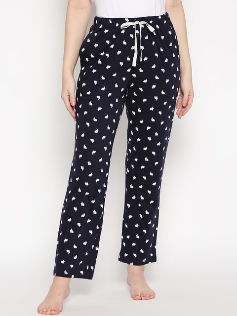 

Dreamz by Pantaloons Women Navy Blue & White Printed Lounge Pants