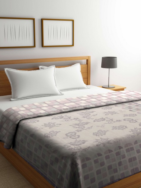 

Raymond Home Cream-Coloured & Beige Floral 450 GSM Woolen Heavy Winter Single Bed Blanket