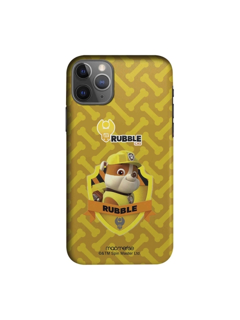 

macmerise Yellow & Orange Rubble Paw Patrol Printed iPhone 11 Pro Back Case, Brown