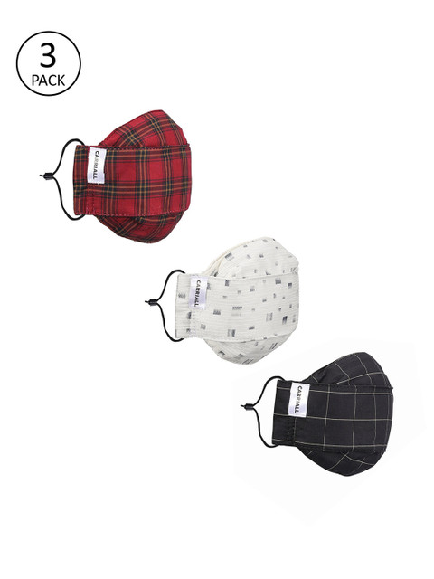 

CARRIALL Unisex Pack Of 3 Assorted 3-Ply Reusable Cloth Mask