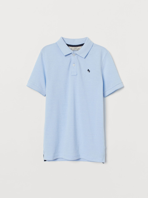 

H&M Boys Blue Solid Polo Shirt