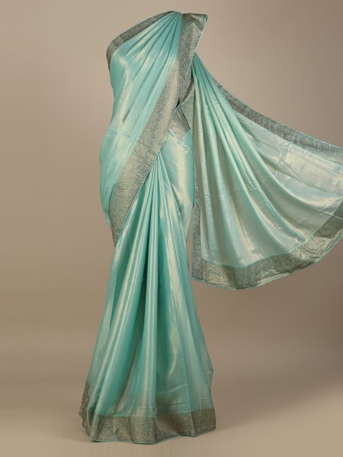 

Pothys Blue Solid Poly Georgette Saree