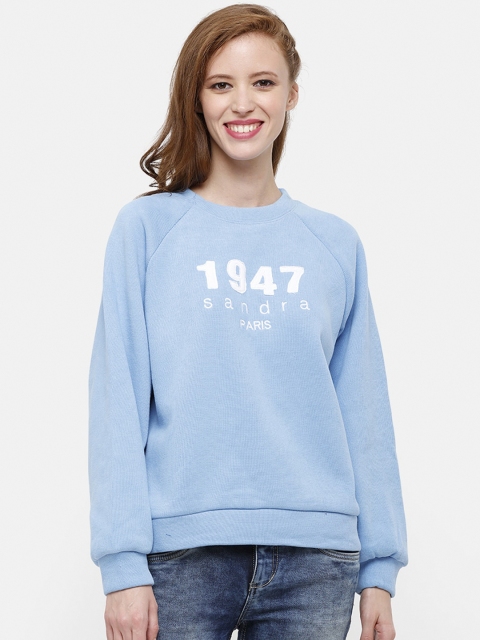 

STROP Women Blue Printed Sweatshirt