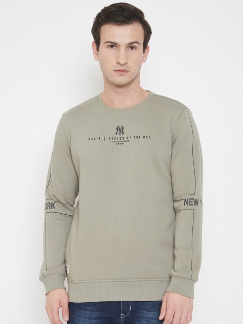 

QUBIC Men Green Printed Sweatshirt