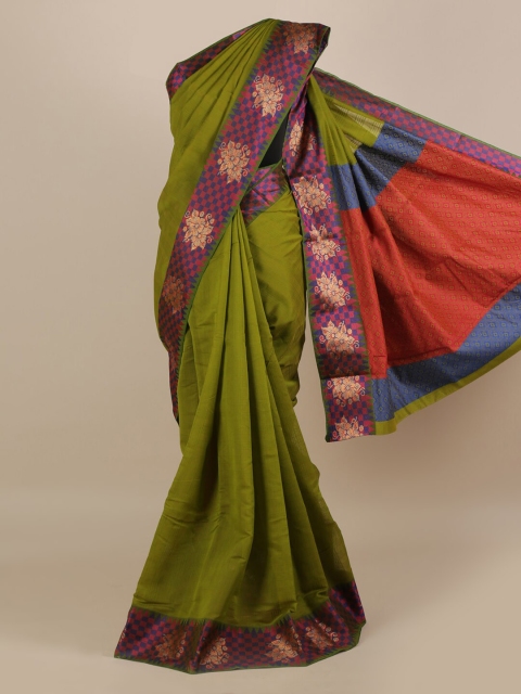 

Pothys Green Solid Silk Cotton Saree