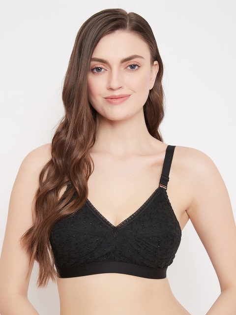 

Klassik Women Black Self Design Non-Wired Non-Padded Everyday Bra KLBLKCF2