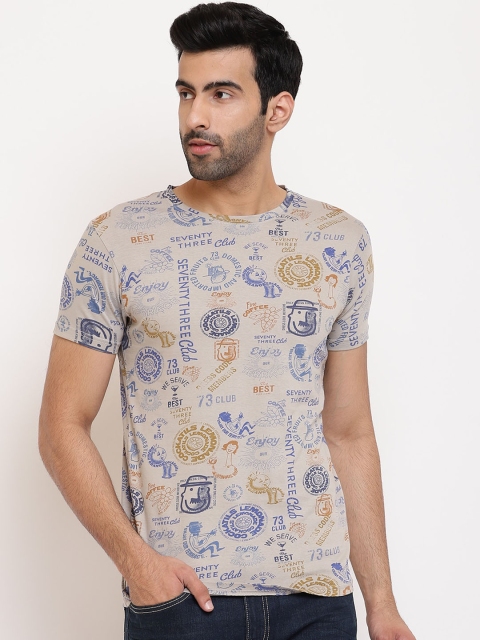 

Pepe Jeans Men Beige Printed Round Neck T-shirt