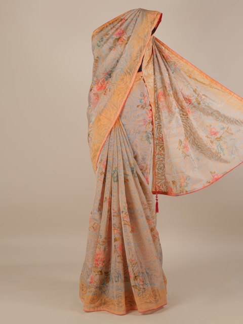 

Pothys Multicoloured Printed Jute Silk Saree, Multi