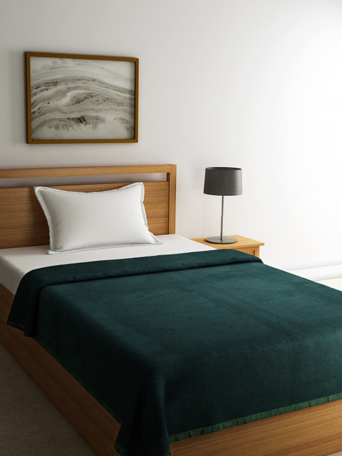 

Raymond Home Green Solid 500 GSM Heavy Winter Single Bed Blanket