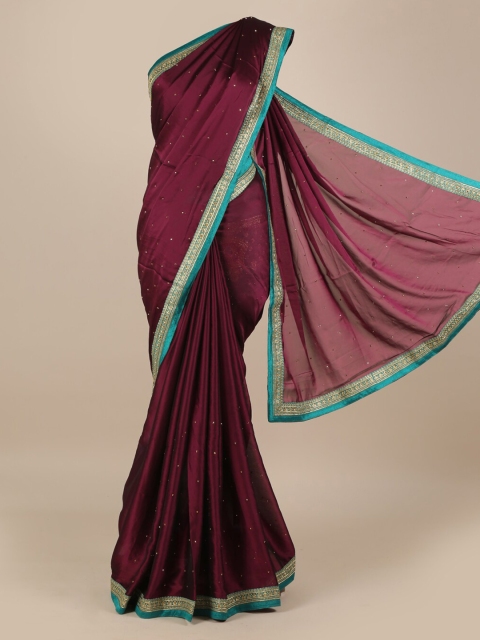 

Pothys Burgundy Solid Saree