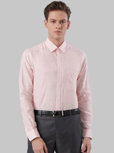 

Raymond Men Orange Slim Fit Striped Casual Shirt