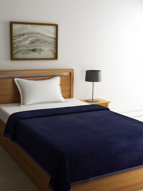 

Raymond Home Navy Blue Solid 542 GSM Woolen Single Bed Blanket