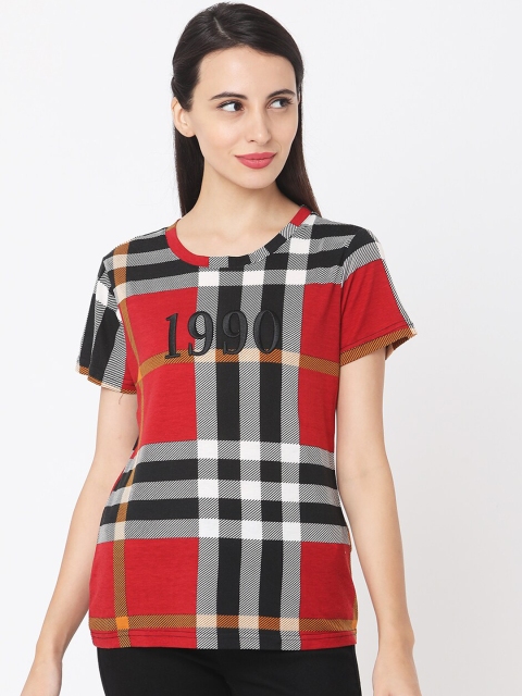 

Deal Jeans Women Red Checked Top