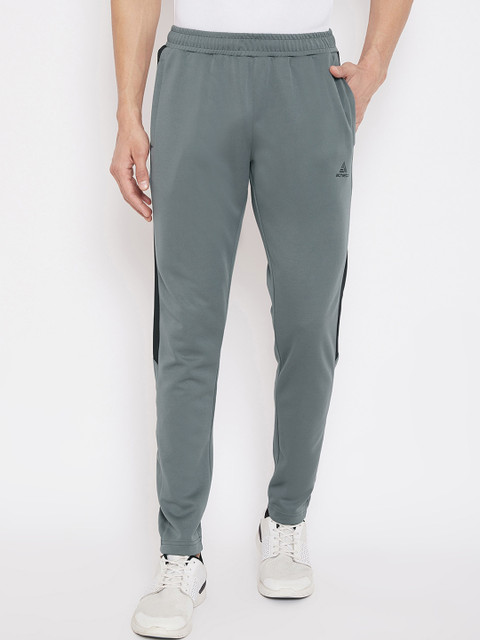 

Athleto Men Grey & Black Colourblocked Slim-Fit Training Track Pants