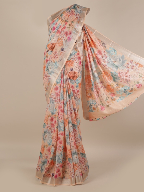 

Pothys Peach-Coloured Woven Design Saree